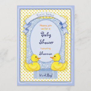Rubber Ducky Blue Shower Invitation