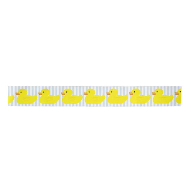 Rubber Ducky Blue Stripe Ribbon Satin Ribbon (Front)