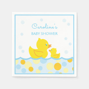 Rubber Ducky Blue & Yellow Baby Shower Napkin