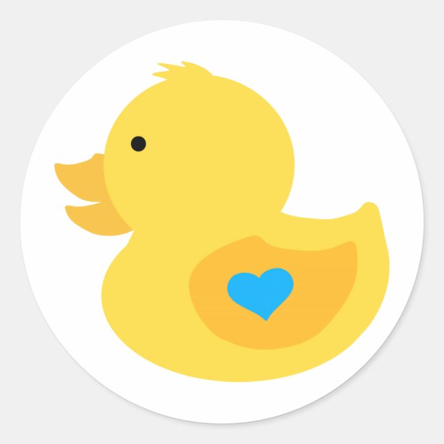 Rubber Ducky Boy Baby Shower Classic Round Sticker (Front)