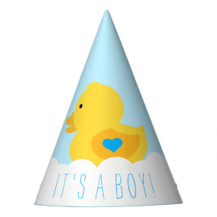Rubber Ducky Bubble Bath It's A Boy Baby Shower Party Hat