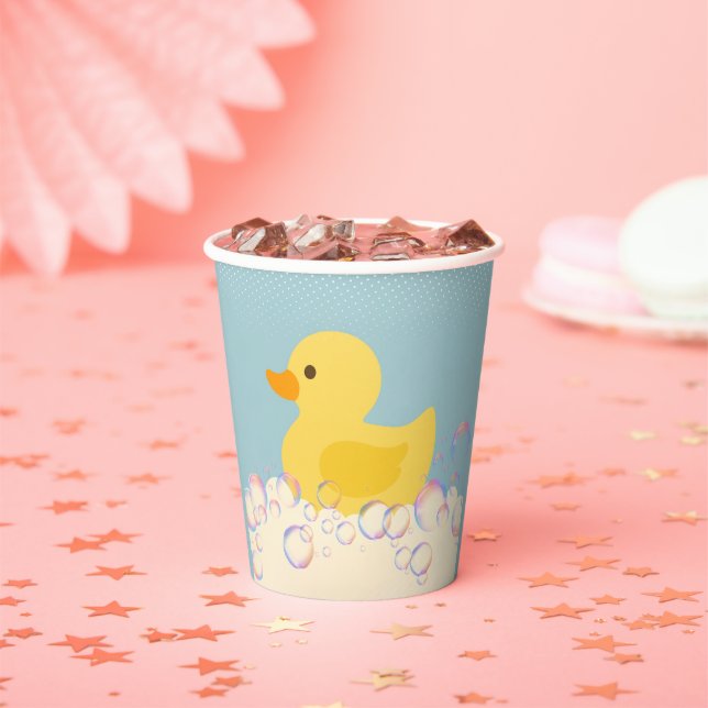 Rubber Ducky Bubbles Baby Shower Paper Cups (Insitu)