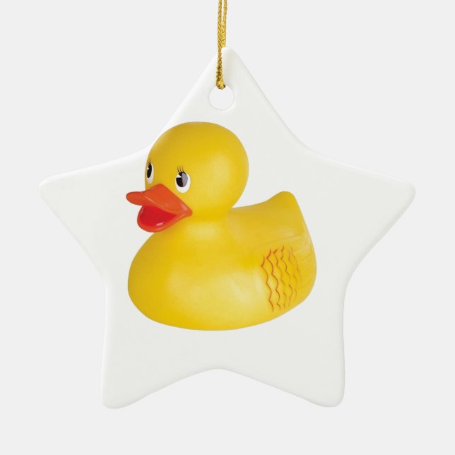 Rubber Ducky Ceramic Ornament (Front)