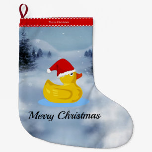 Rubber Ducky Christmas Greetings Large Christmas Stocking