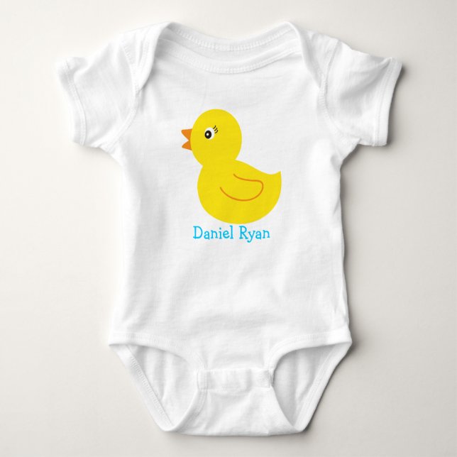 Rubber Ducky Duck Personalised Baby T-Shirt Baby Bodysuit (Front)