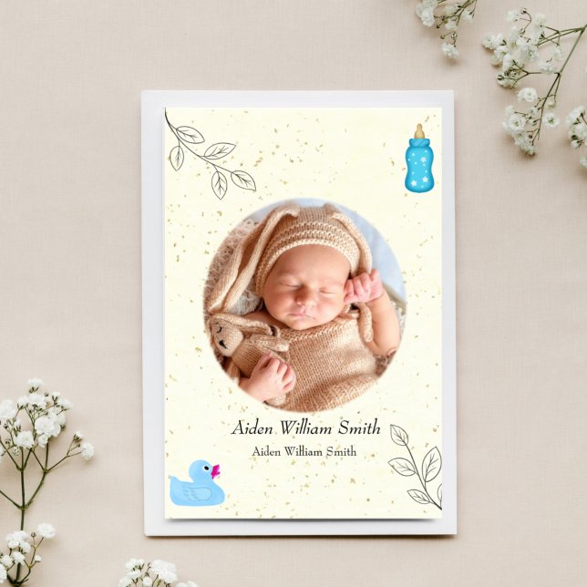 Rubber Ducky Floral Rice Paper Baby Announcement  (Creator Uploaded)