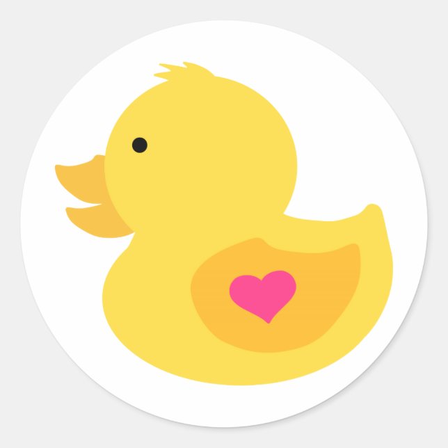 Rubber Ducky Girl Baby Shower Classic Round Sticker (Front)