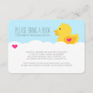 Rubber Ducky Girl Baby Shower Enclosure Card