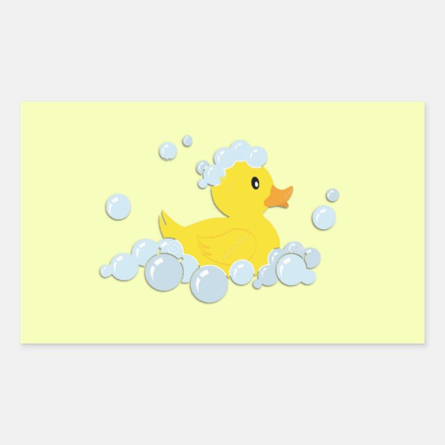 Rubber Ducky in Bubbles Rectangular Sticker (Front)