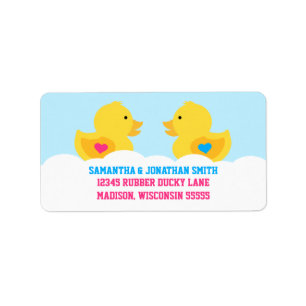 Rubber Ducky Pink or Blue Gender Reveal Party Label