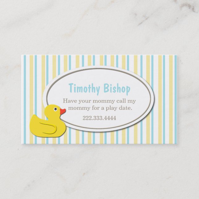 Rubber Ducky Play Date Card (Front)
