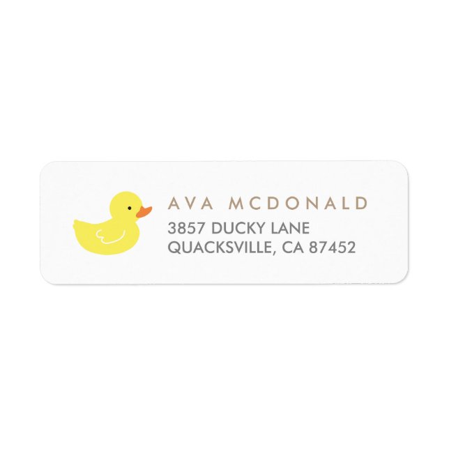 Rubber Ducky Return Address Label (Front)