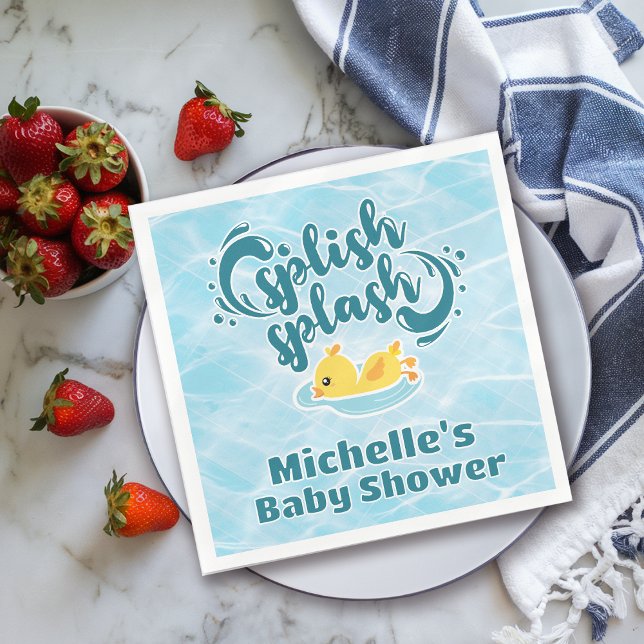 Rubber Ducky Splish Splash Baby Shower Napkin (Creator Uploaded)