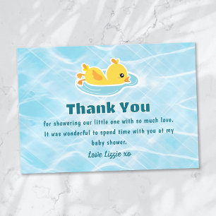 Rubber Ducky Splish Splash Baby Shower Thank You Card