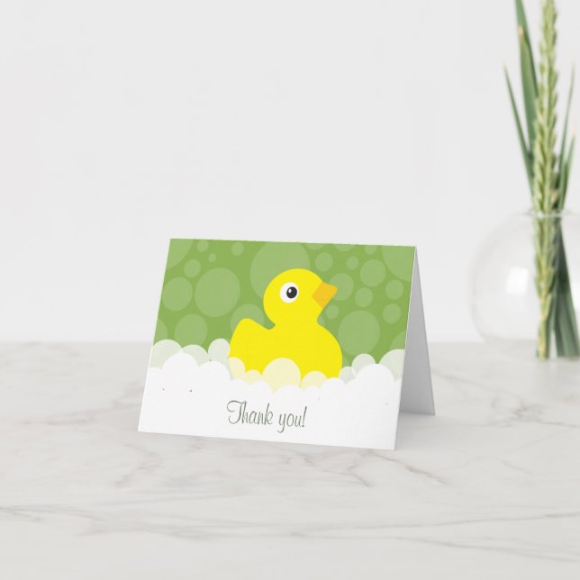 Rubber Ducky Thank You Note - Green Card (Front)