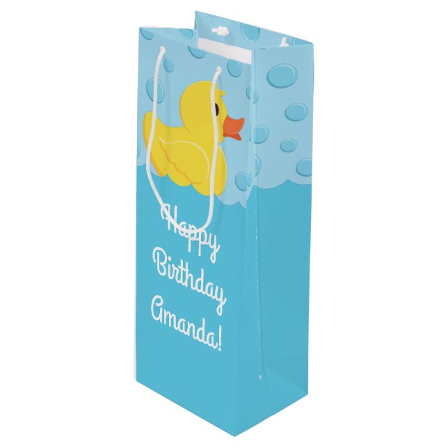 Rubber Ducky Wine Gift Bag (Front Angled)