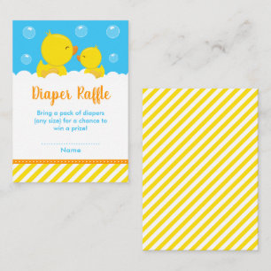Rubber Ducky Yellow and Blue Diaper Raffle Enclosure Card