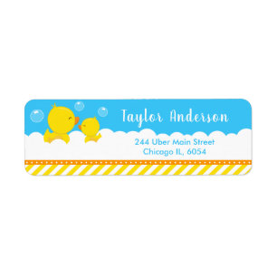 Rubber Ducky Yellow and Blue Return Address Label