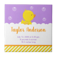 Rubber Ducky Yellow and Purple Birth Statistics