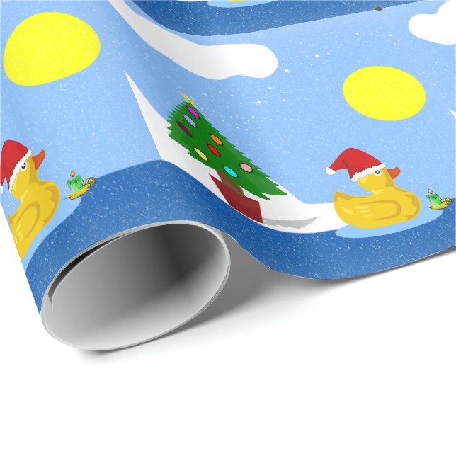 Rubber Ducky's Christmas Swim Wrapping Paper (Roll Corner)