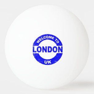 Rubber Ink Stamp Welcome To London UK Ping Pong Ball