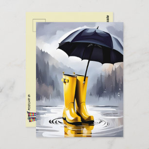 Rubber Rain Boots, Postcrossing Postcard, Postcard
