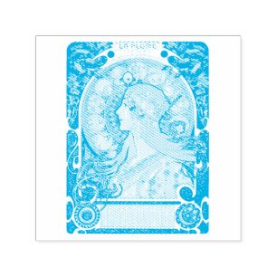 RUBBER STAMP : ALPHONS MARIA MUCHA : LA PLUME
