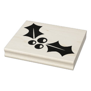Rubber Stamp - Christmas Holly And Berries