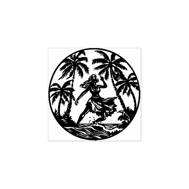 Rubber Stamp Hawaiian Dancer  (Imprint)