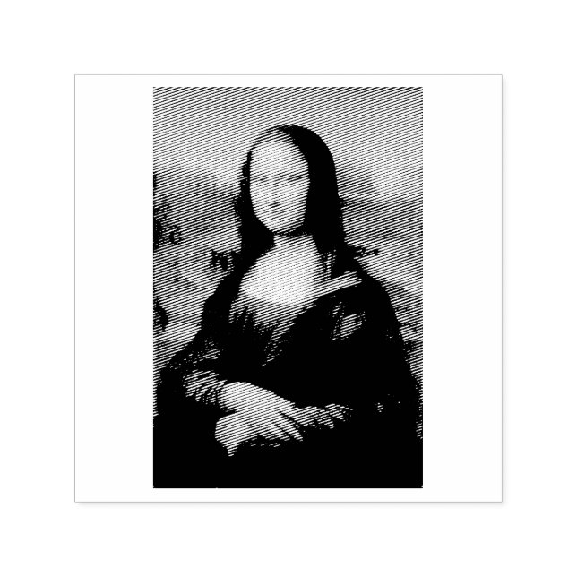 RUBBER STAMP : LEONARDO DA VINCI : THE Mona Lisa (Design)
