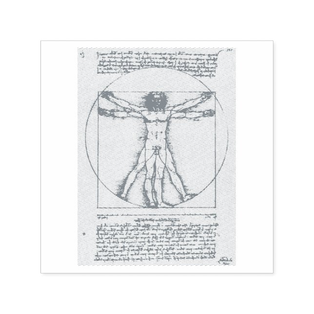 RUBBER STAMP : LEONARDO DA VINCI : VITRUVIAN MAN (Design)