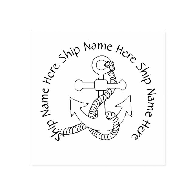 Rubber Stamp - Ship Anchor with Text (Imprint)