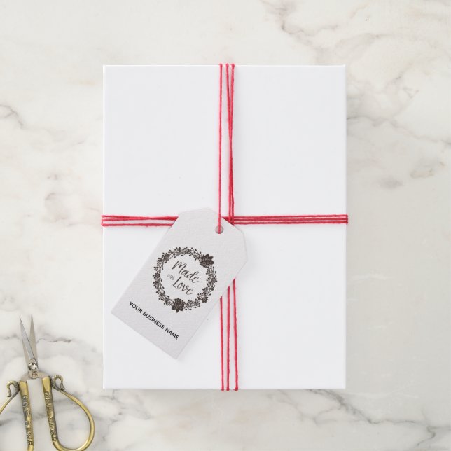 Rubber Stamp Style Label Craft Articles Handmade (With Twine)