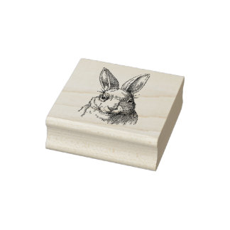 Rubber stamp with vintage Rabbit