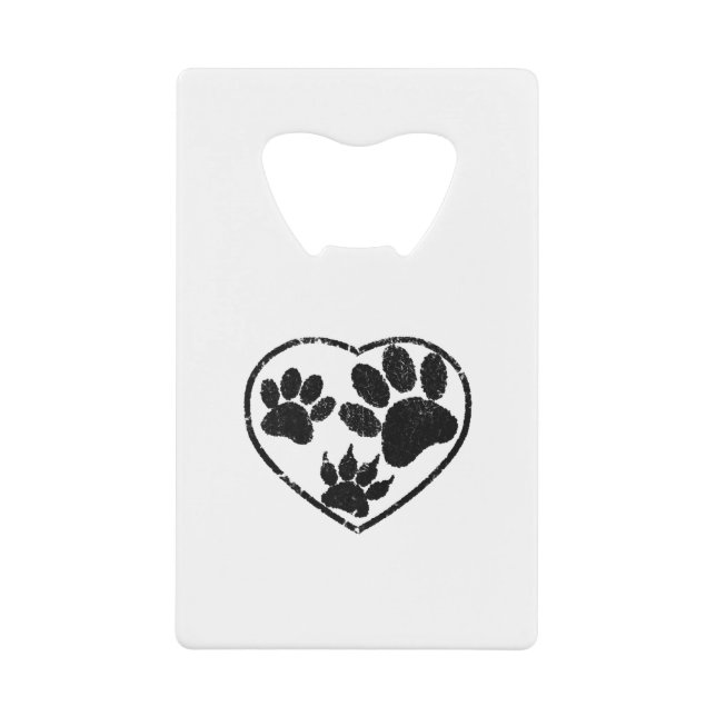 Rubber Stamped Heart And Pet Paw Prints (Front)