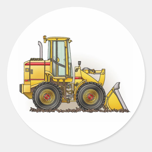 Rubber Tire Loader Construction Equipment Classic Round Sticker (Front)