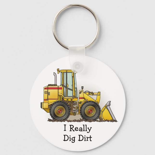 Rubber Tire Loader Construction Equipment Key Ring (Front)