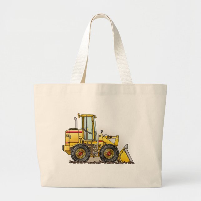 Rubber Tire Loader Construction Equipment Large Tote Bag (Front)