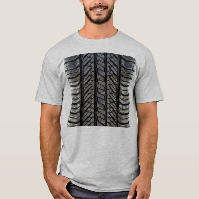 Rubber Tire Style Automotive Texture T-Shirt (Front)