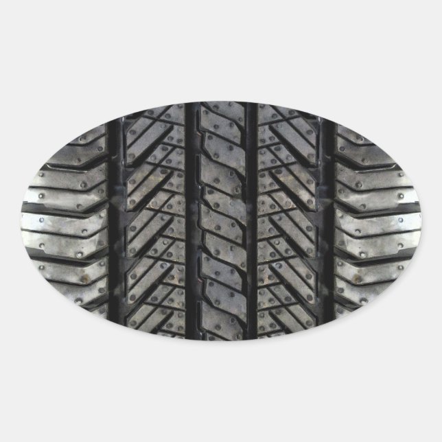 Rubber Tire Thread Automotive Style Decor Oval Sticker (Front)