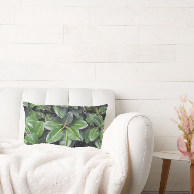 Rubber Tree Closeup Lumbar Cushion (Couch)