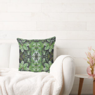 Rubber Tree Leaf Pattern Cushion
