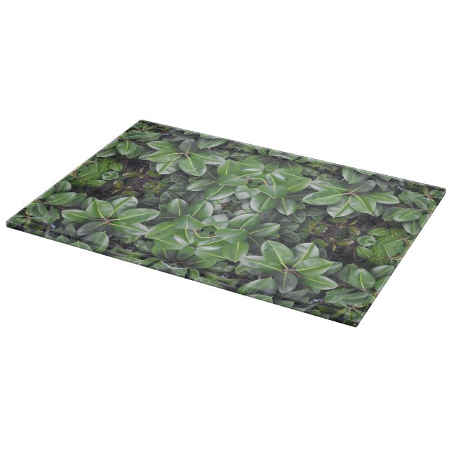 Rubber Tree Leaf Pattern Cutting Board (Corner)
