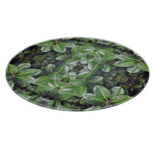 Rubber Tree Leaf Pattern Cutting Board