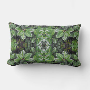 Rubber Tree Leaf Pattern Lumbar Cushion