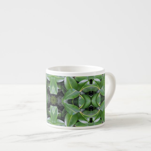 Rubber Tree Pattern Espresso Cup (Front Right)