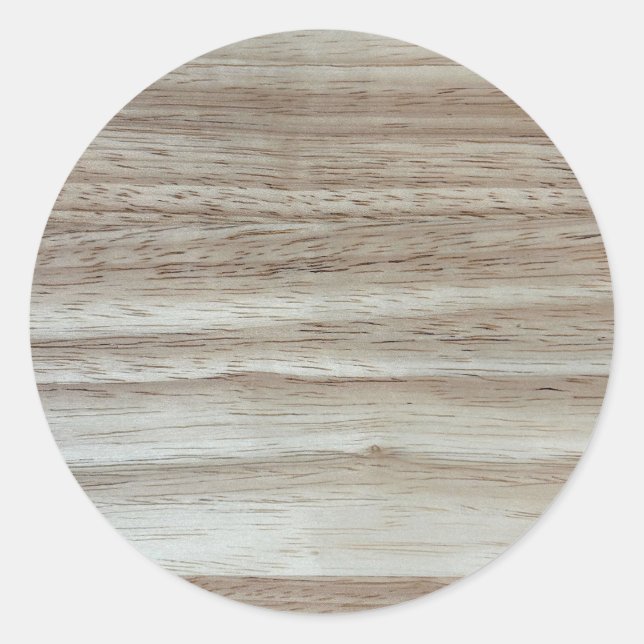 Rubberwood Wood Grain  Classic Round Sticker (Front)