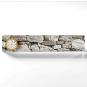 Rubble stone wall pattern nameplate