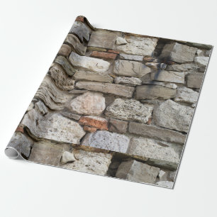 Rubble stone wall pattern wrapping paper