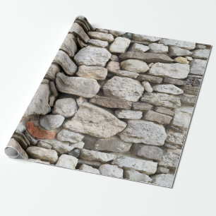 Rubble stone wall pattern wrapping paper